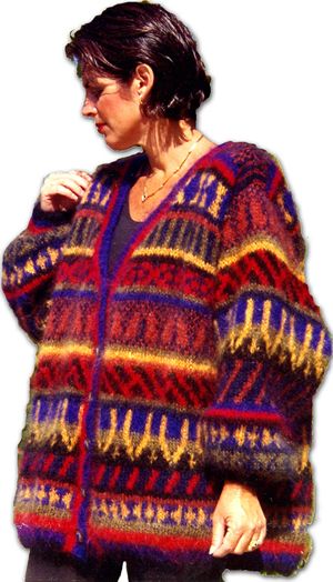 Winter Warm - Handknit, Mohair yarn.