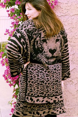 Wild Things - Machine Knit, Jacquard. Wool, rayon, acrylic yarn.