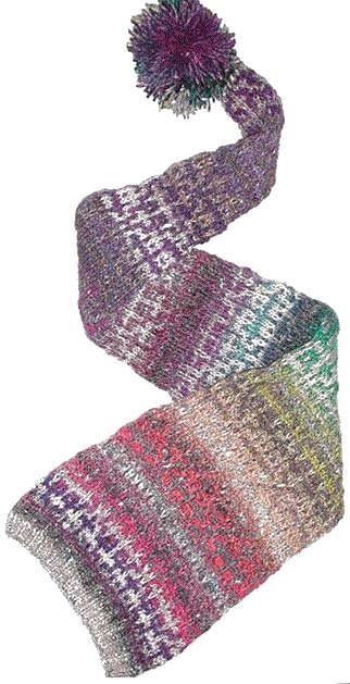 Mosaic Long Stitch Hat - Machine Knit or Hand knit, Slip Stitch