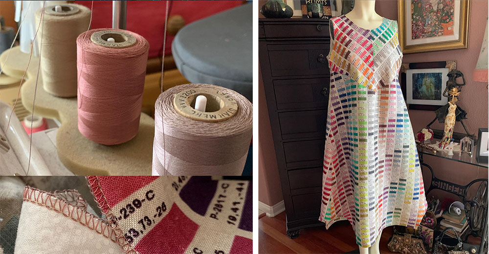 Color-blended serger thread edge